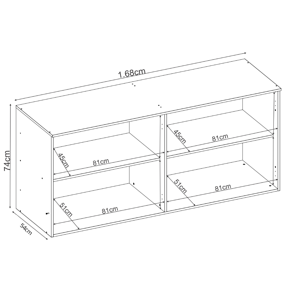 Armário Aéreo Ponte Casal/Queen - Dormitório Modulado Irlanda - Módulo 4 Portas 168cm - Roupeiro Demobile