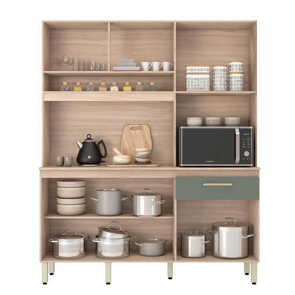Armário Cozinha Compacta 10 Portas Osaka Avena Menta