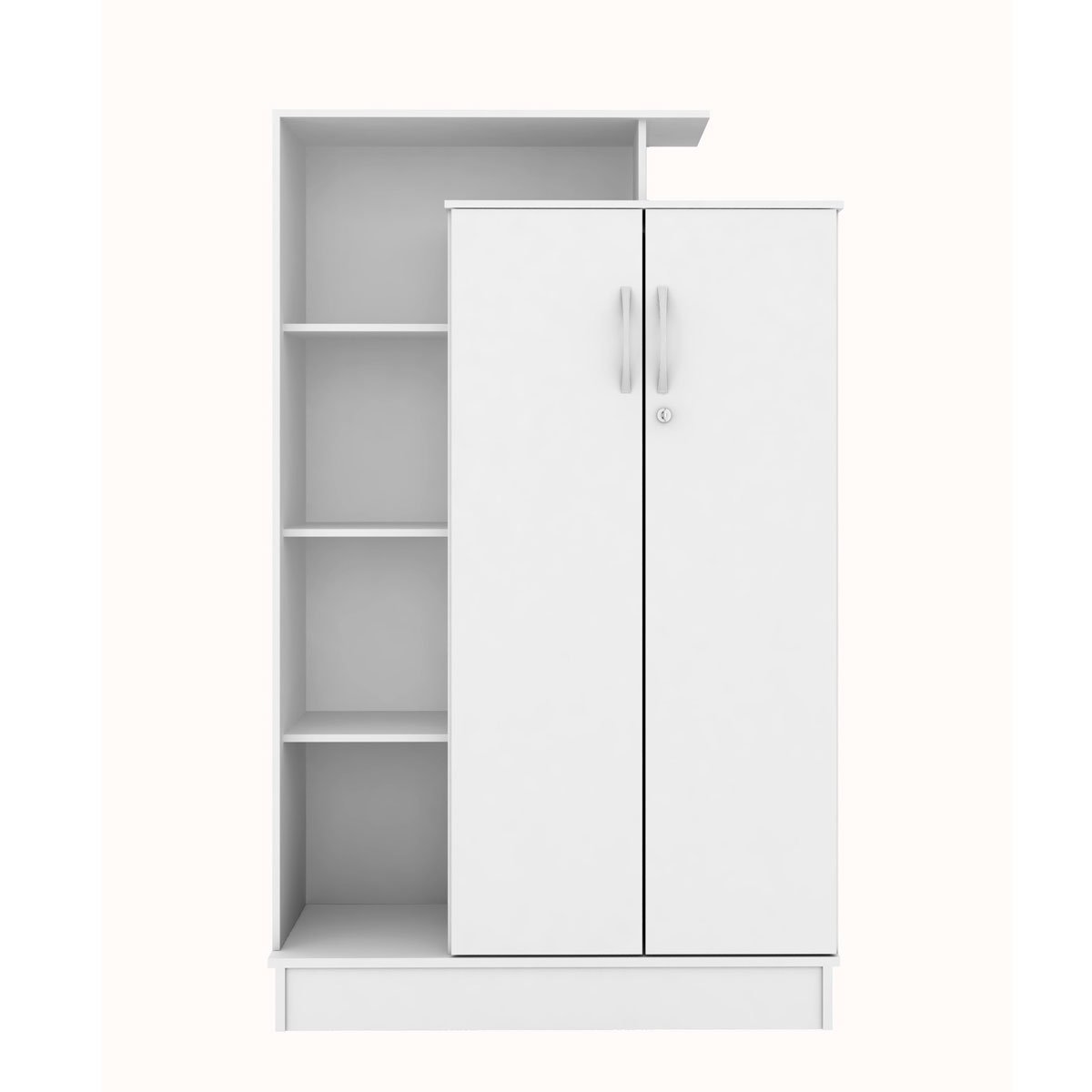 Armário Multiuso 2 Portas com Chave e Nichos Viver Branco