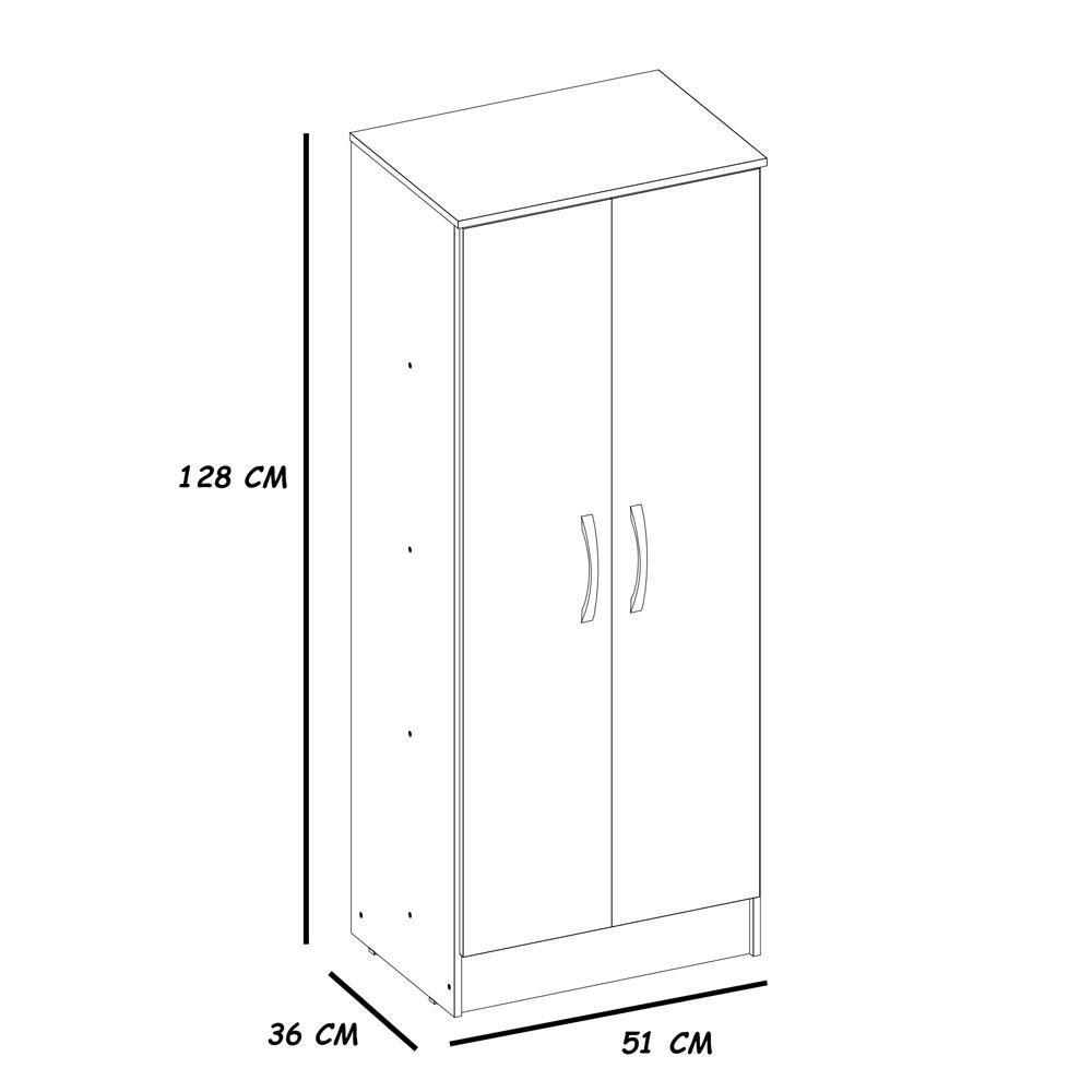 Armário Multiuso Classico 2 Portas e 4 Prateleiras Off White