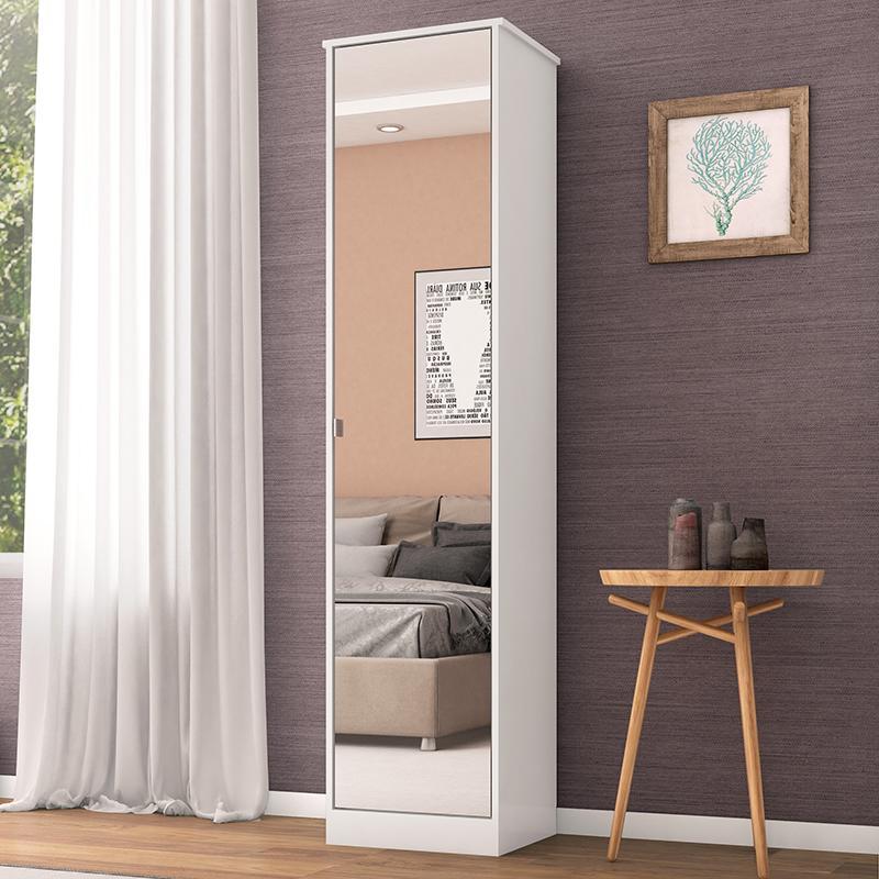 Armário Multiuso Reflex II 1 Porta Branco com Espelho - Demóbile