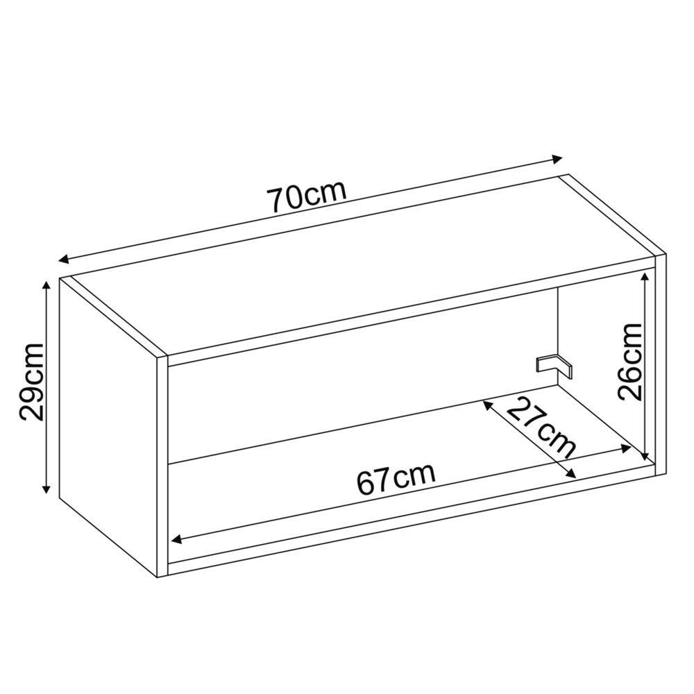 Armario Aereo 1 Porta Basculante 70cm 94101 Amendola Branco Demobile