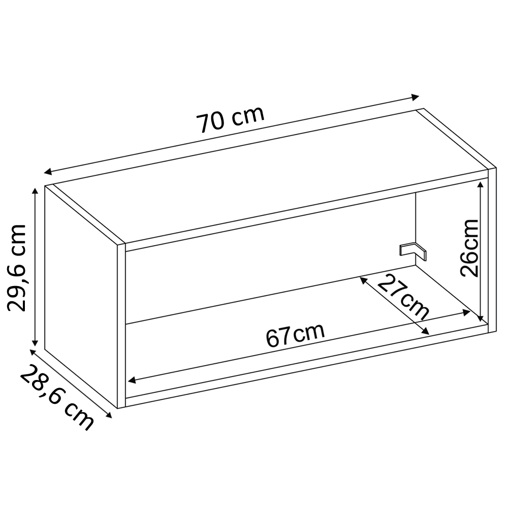 Armario Aereo 1 Porta Basculante 70cm 94101 Amendola Nude Prime Tx Demobile