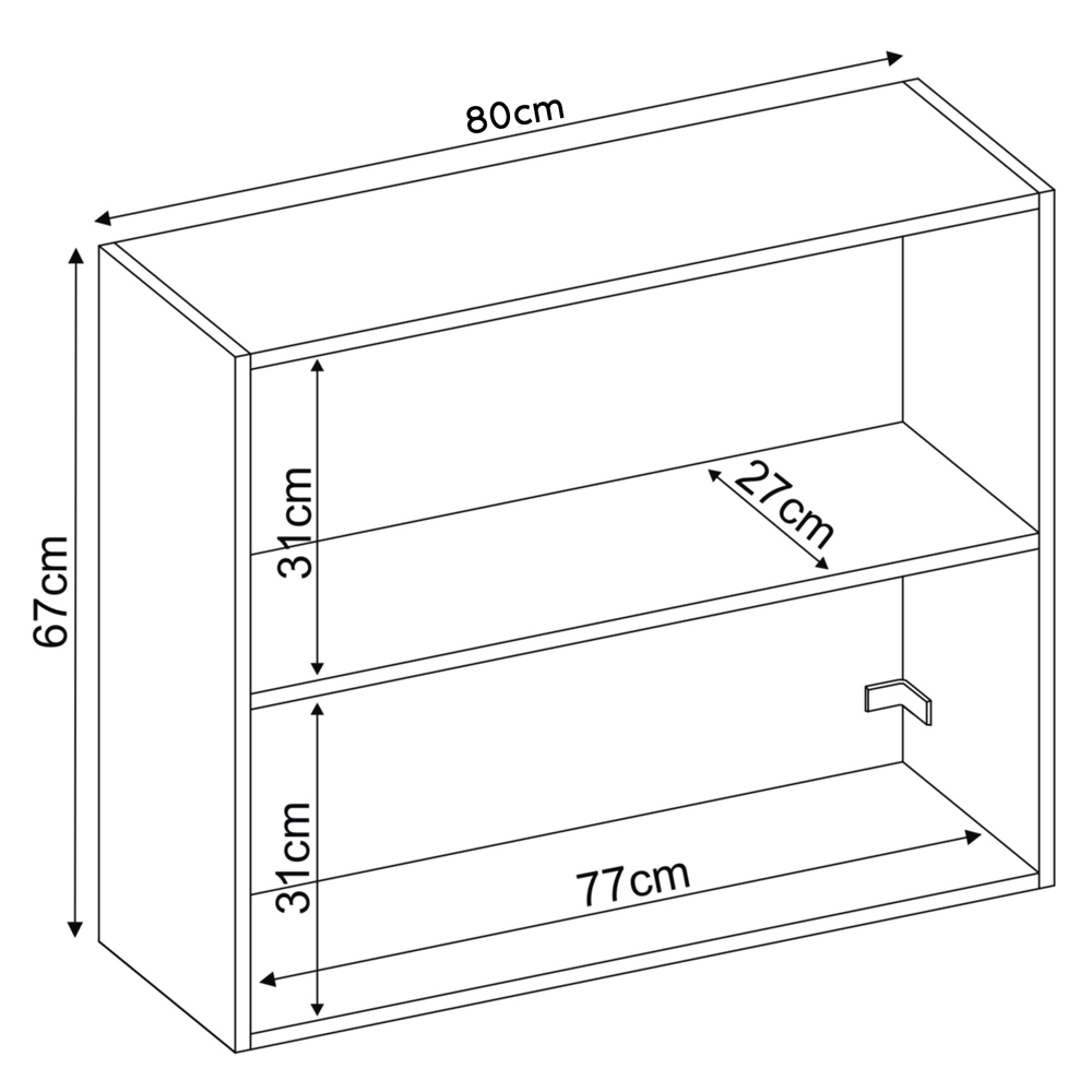 Armario Aereo 2 Portas 80cm 94241 Amendola Branco Demobile