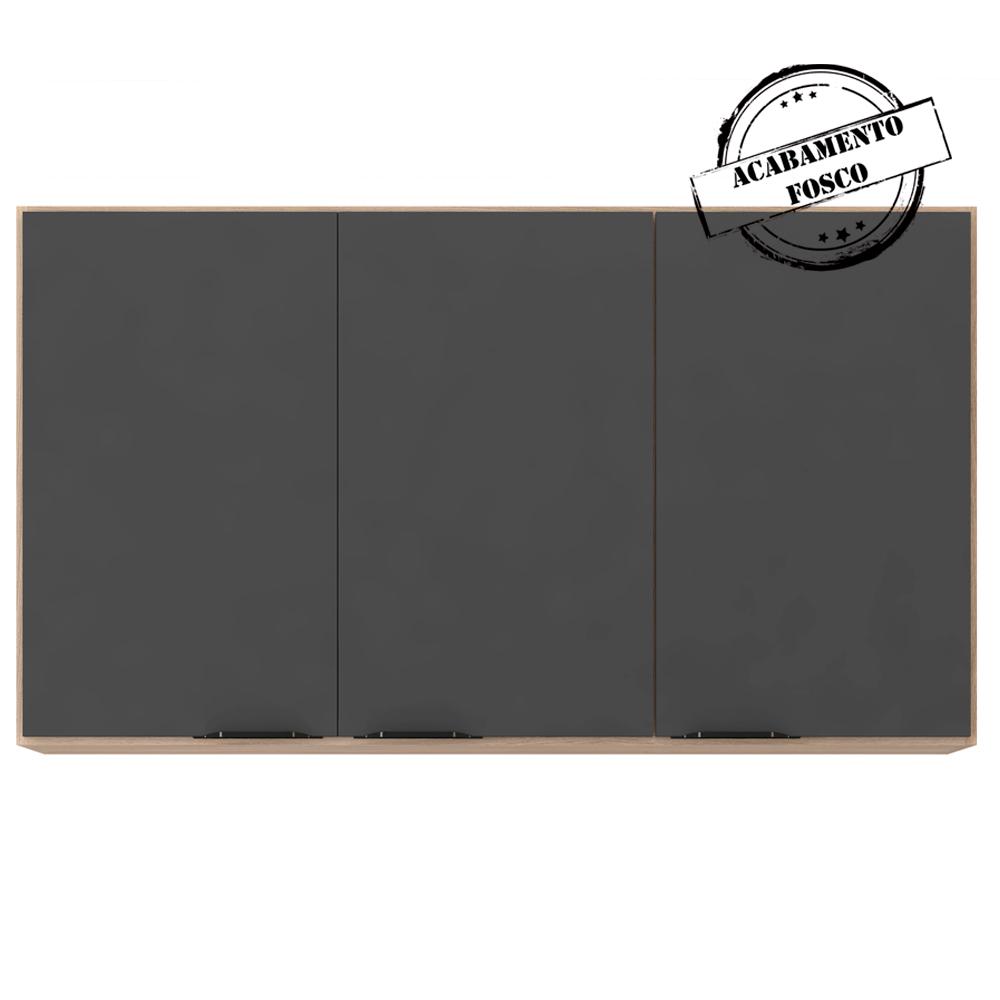 Armario Aereo 3 Portas 120cm 94331 Avena Grafito Demobile