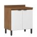 Balcão Firenze 2 Portas 80cm Amêndola/Branco com Tampo MDP - Demóbile