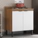 Balcão Firenze 2 Portas 80cm Amêndola/Branco com Tampo MDP - Demóbile
