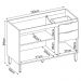 Balcão Firenze Pia 120cm 3 Portas 2 Gavetas Amêndola/Nude Prime sem Tampo - Demóbile