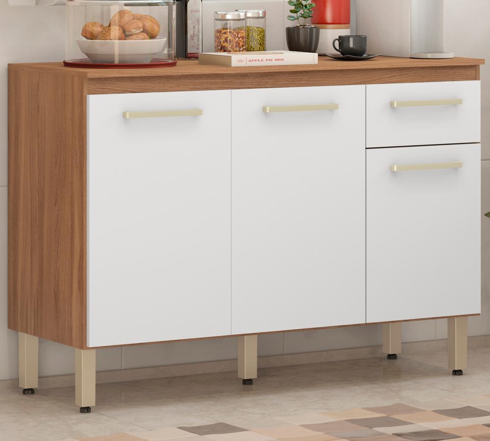 Balcao Para Cozinha 120 CM Dama 93101 Amendola Branco Demobile