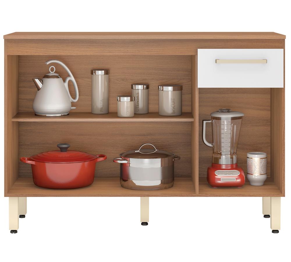 Balcao Para Cozinha 120 CM Dama 93101 Amendola Branco Demobile