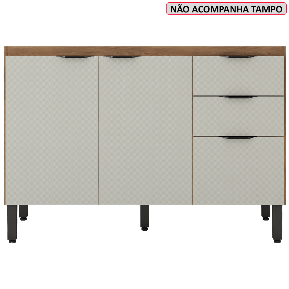 Balcao Sem Tampo Para Pia 120cm 93231 Amendola Nude Prime Tx Demobile