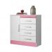 Cômoda 04 Gavetas Montevideu Branco Rosa Flex Demobile