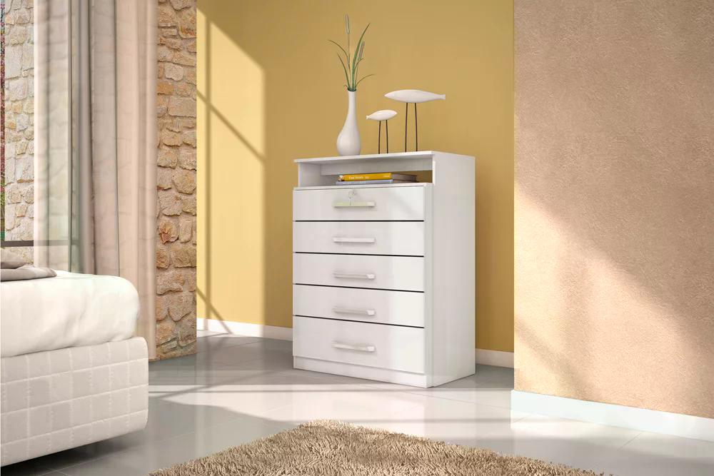 Cômoda 05 Gavetas Triunfo Branco Demobile