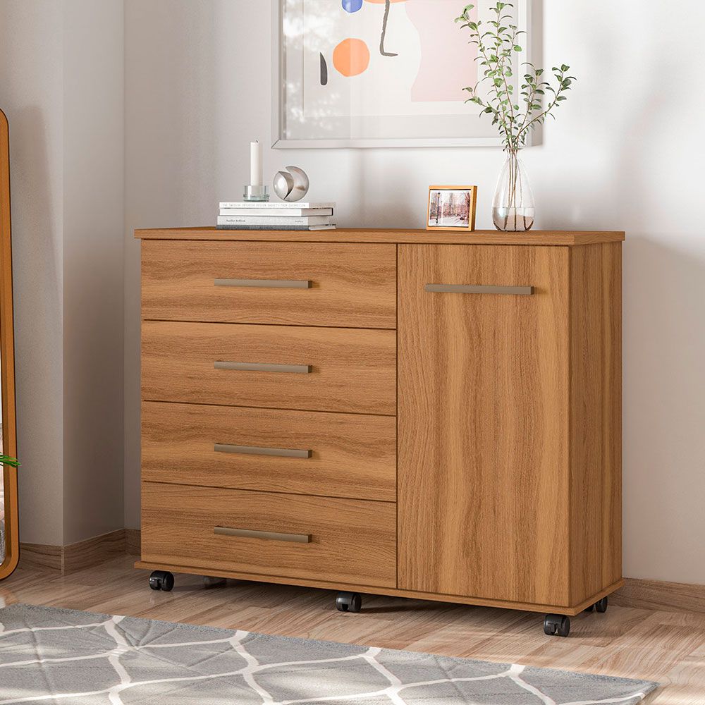 Cômoda 4 Gavetas Flora 4130 Amêndola Touch Demóbile