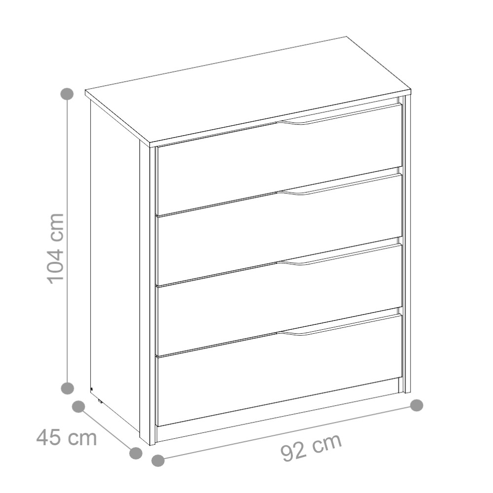 Cômoda 4 Gavetas Gênova Amendola