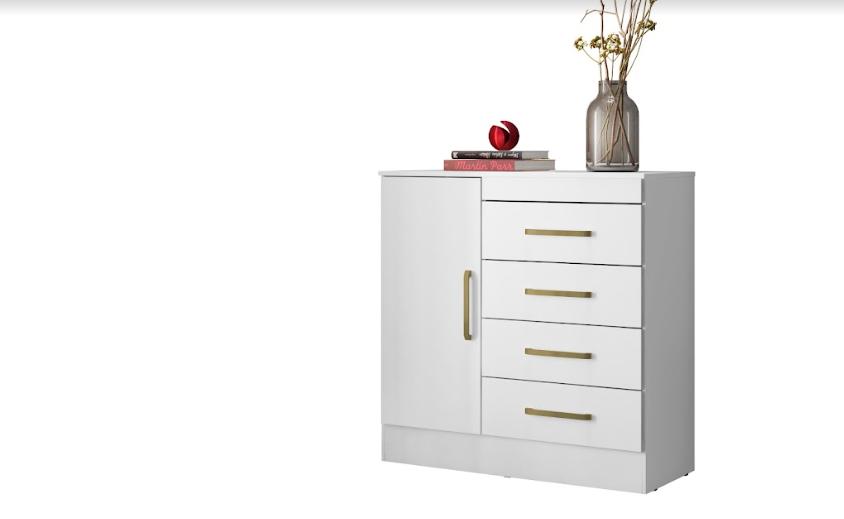 Cômoda 4 Gavetas Montevideu 4290 Branco Demóbile - Rocha Móveis