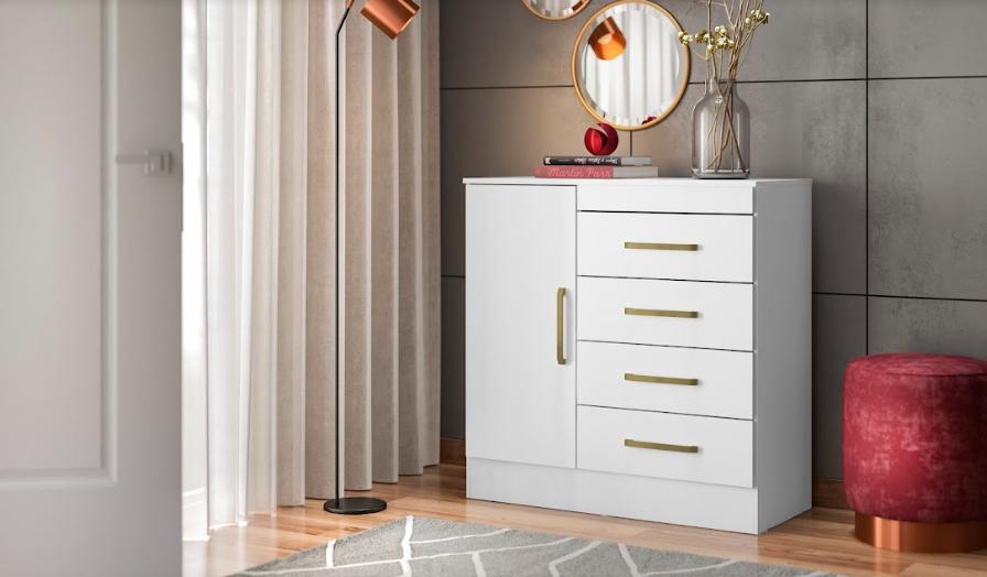 Cômoda 4 Gavetas Montevideu 4290 Branco Demóbile - Rocha Móveis