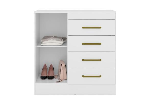 Cômoda 4 Gavetas Montevideu 4290 Branco Demóbile - Rocha Móveis
