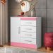 Cômoda 4 Gavetas Montevideu 4290 Branco Rosa Flex Demóbile