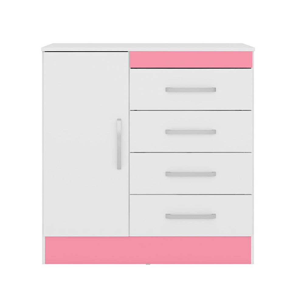 Cômoda 4 Gavetas Montevideu 4290 Branco Rosa Flex Demóbile