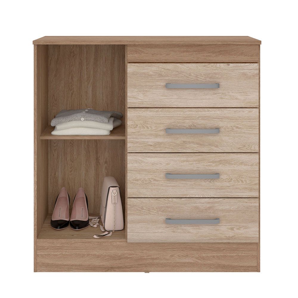 Cômoda 4 Gavetas Montevideu 4290 Nogal / Vanilla Touch Demóbile
