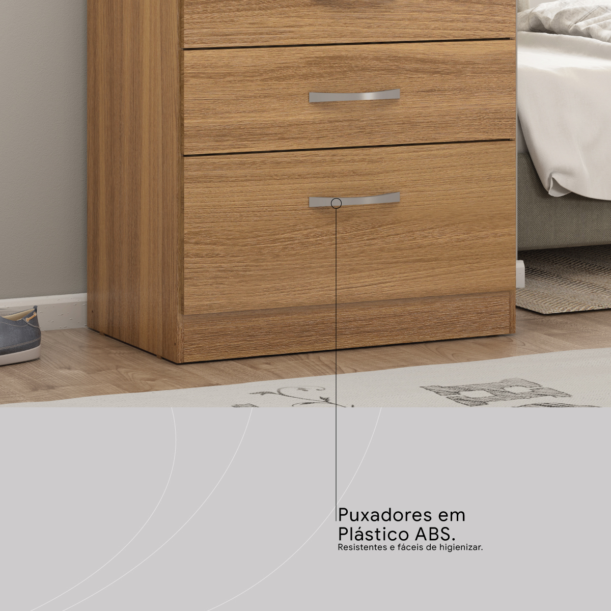 Cômoda Astral 4 Gavetas 62 cm - Comoda para Quarto - Demobile