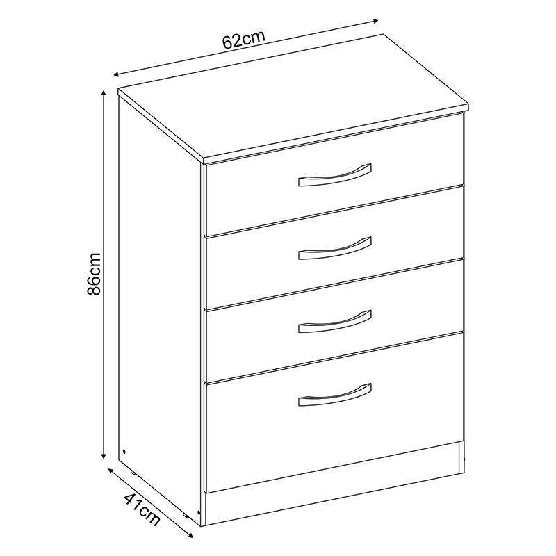 Cômoda Astral 4 Gavetas Branco - Demóbile