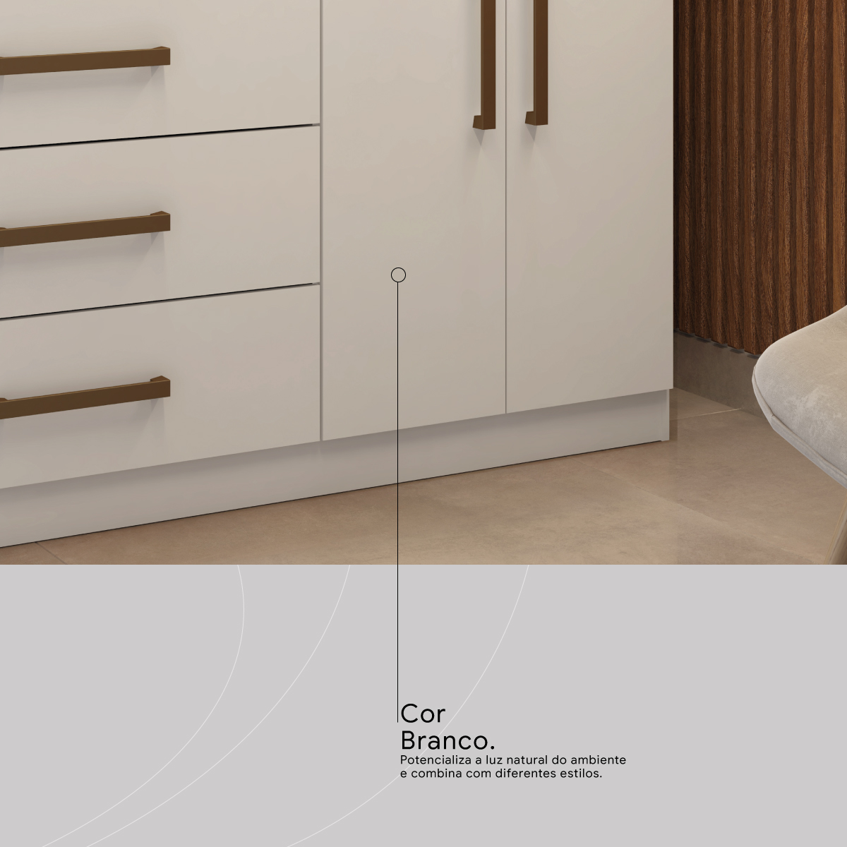 Cômoda Áurea 2 Portas 4 Gavetas 1,20 m - Comoda para Quarto - Demobile