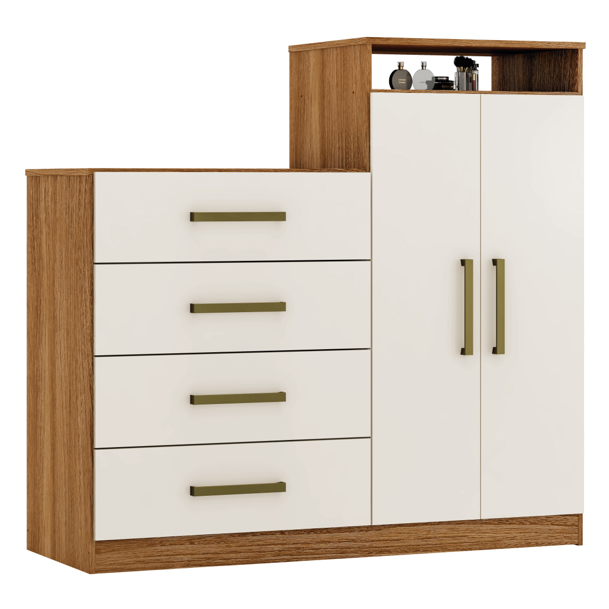 Cômoda Áurea 2 Portas 4 Gavetas 1,20 m - Comoda para Quarto - Demobile