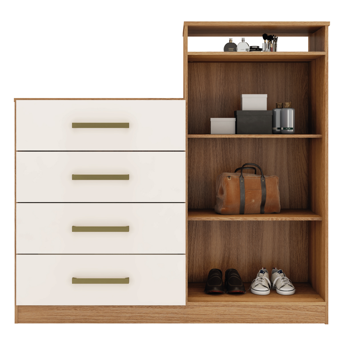 Cômoda Áurea 2 Portas 4 Gavetas 1,20 m - Comoda para Quarto - Demobile