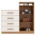 Cômoda Áurea 2 Portas e 4 Gavetas Amêndola/Off White - Demóbile