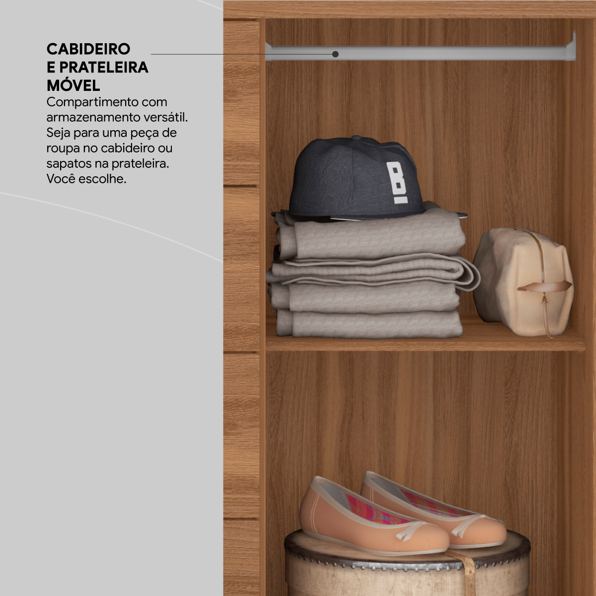 Cômoda Flora 1 Porta 4 Gavetas 1,25 m - Comoda para Quarto - Demobile