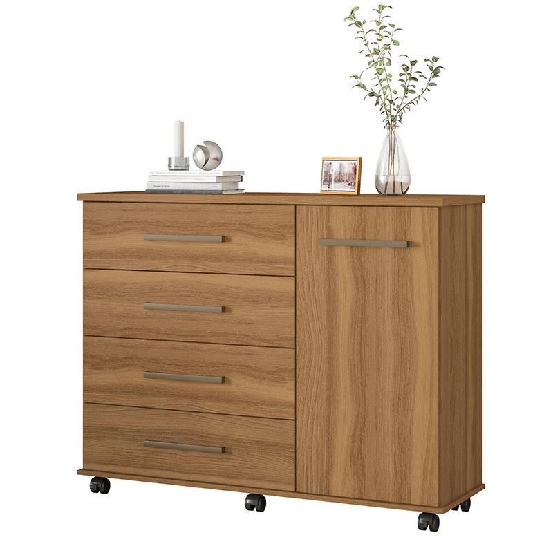 Cômoda Flora 1 Porta e 4 Gavetas Amêndola - Demóbile