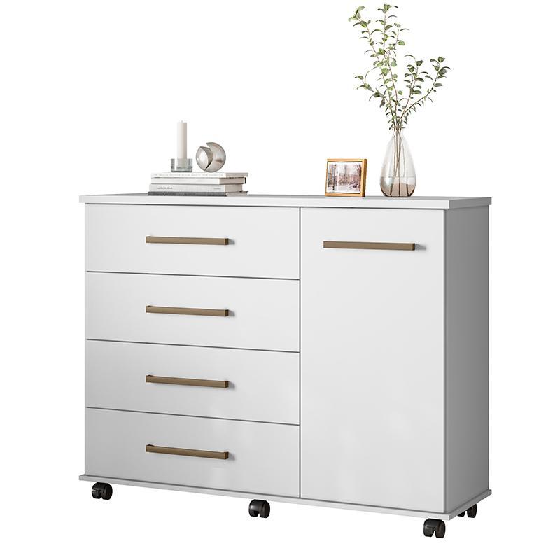 Cômoda Flora 1 Porta e 4 Gavetas Branco - Demóbile