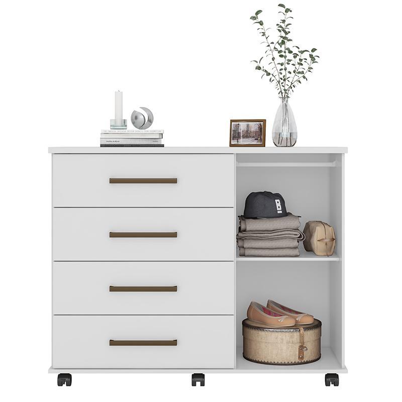 Cômoda Flora 1 Porta e 4 Gavetas Branco - Demóbile