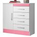 Cômoda Haley 1 Porta Branco Rosa