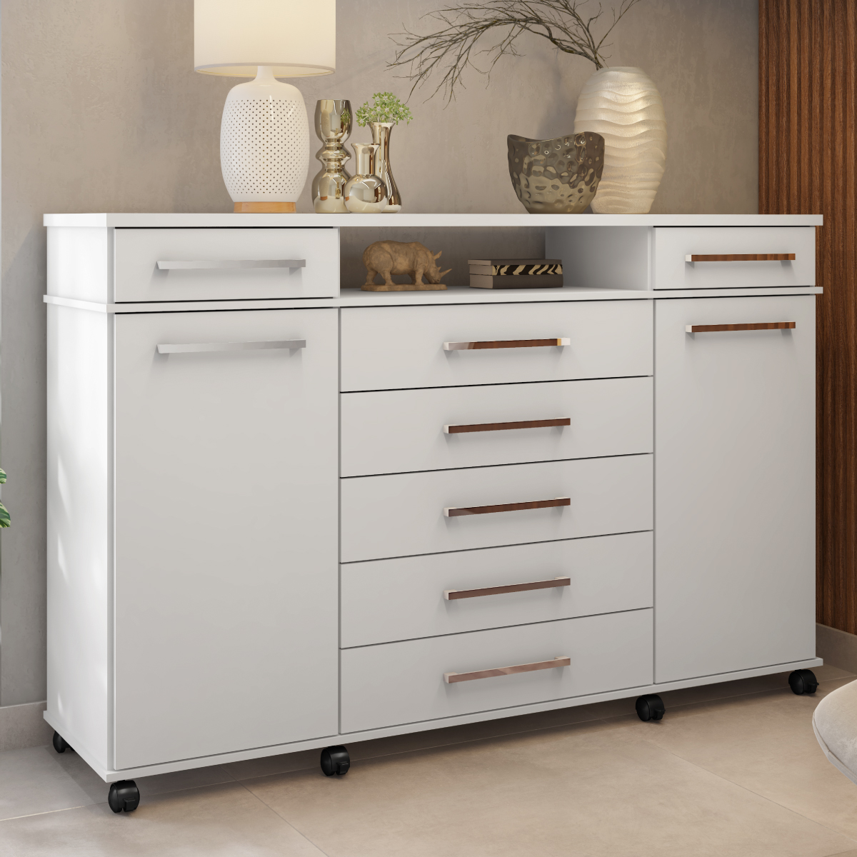 Cômoda London 2 Portas 7 Gavetas 1,70 m - Comoda para Quarto - Demobile