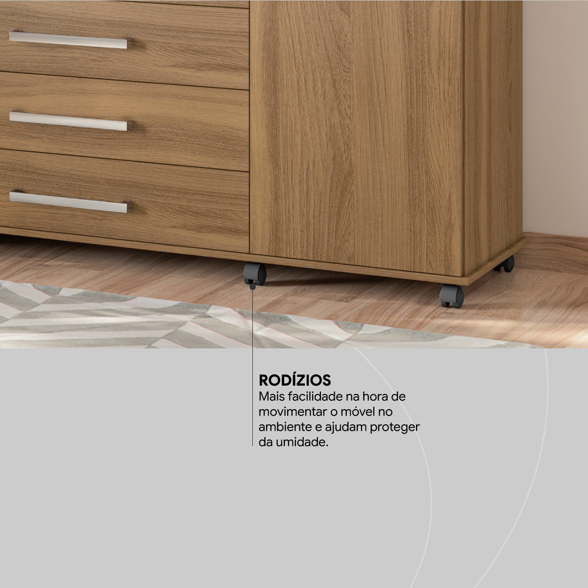 Cômoda London 2 Portas 7 Gavetas 1,70 m - Comoda para Quarto - Demobile