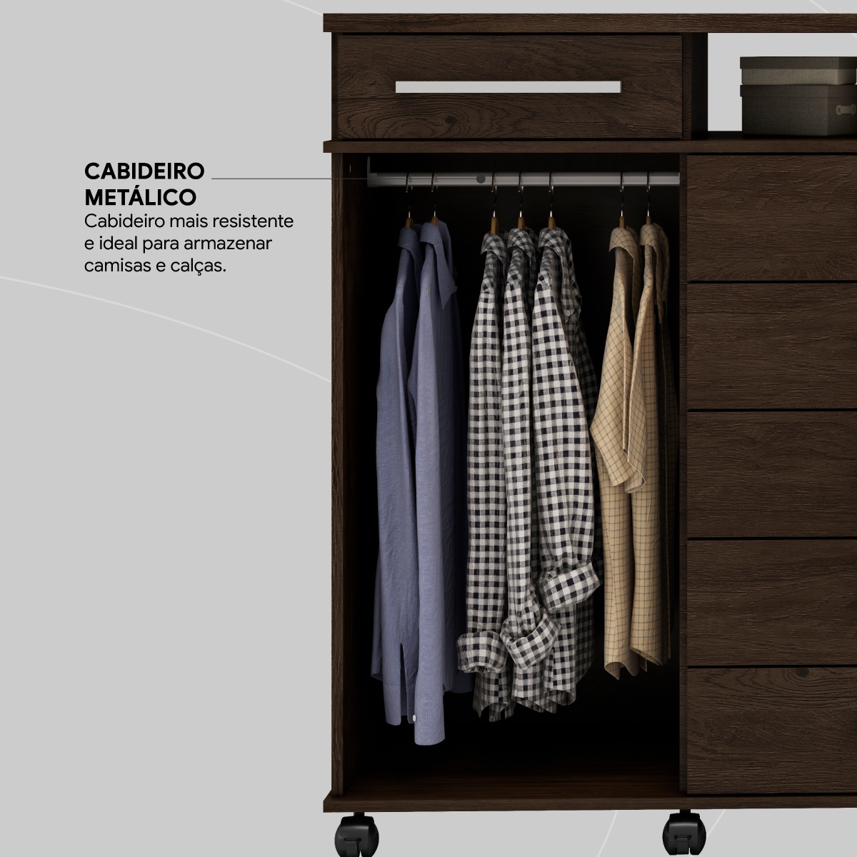 Cômoda London 2 Portas 7 Gavetas 1,70 m - Comoda para Quarto - Demobile