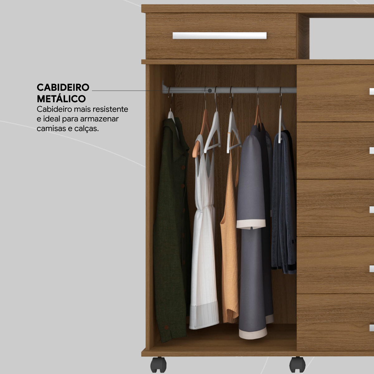 Cômoda London 2 Portas 7 Gavetas 1,70 m - Comoda para Quarto - Demobile