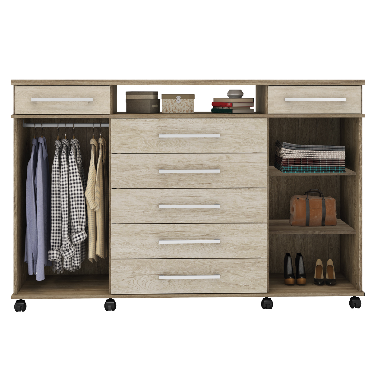 Cômoda London 2 Portas 7 Gavetas 1,70 m - Comoda para Quarto - Demobile