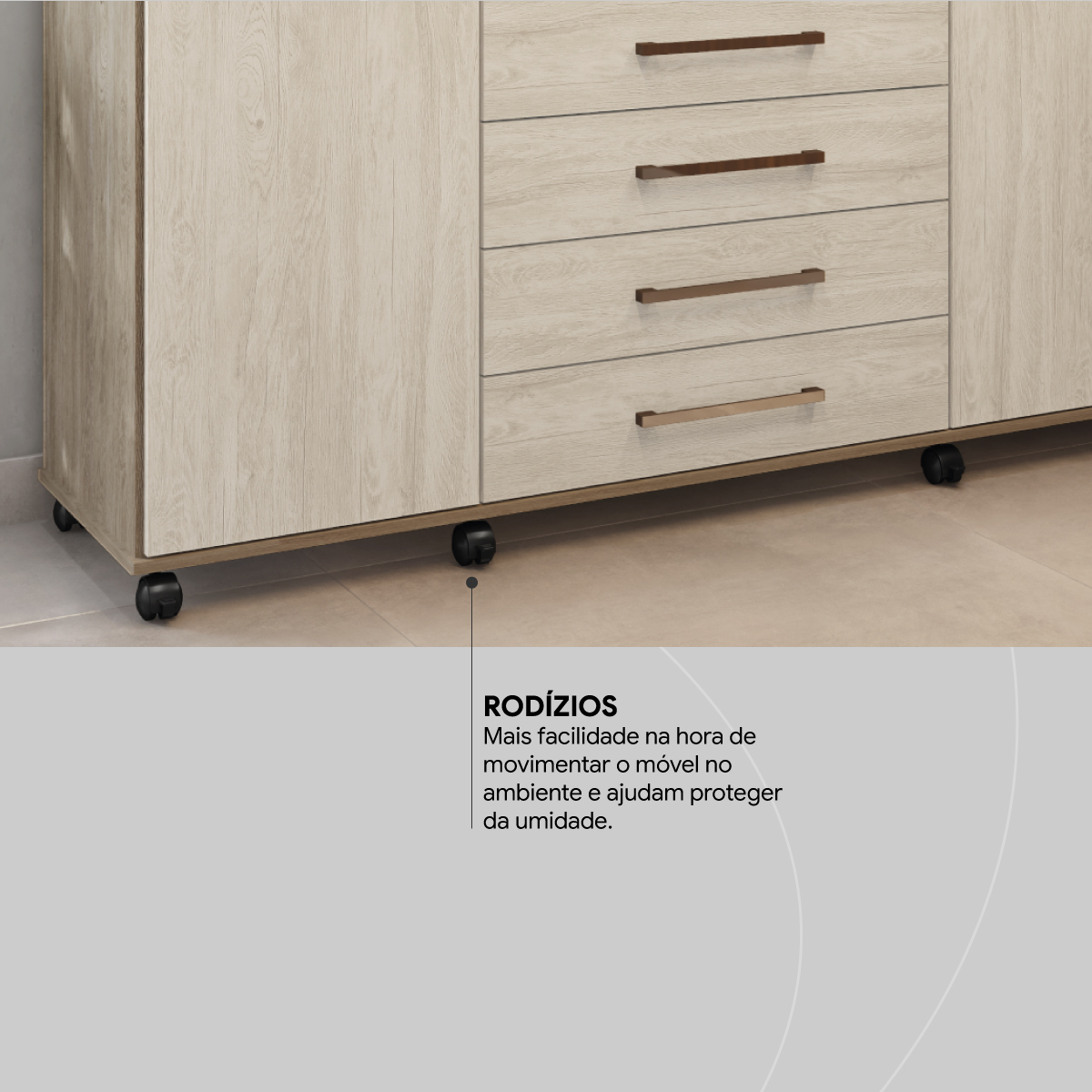 Cômoda London 2 Portas 7 Gavetas 1,70 m - Comoda para Quarto - Demobile
