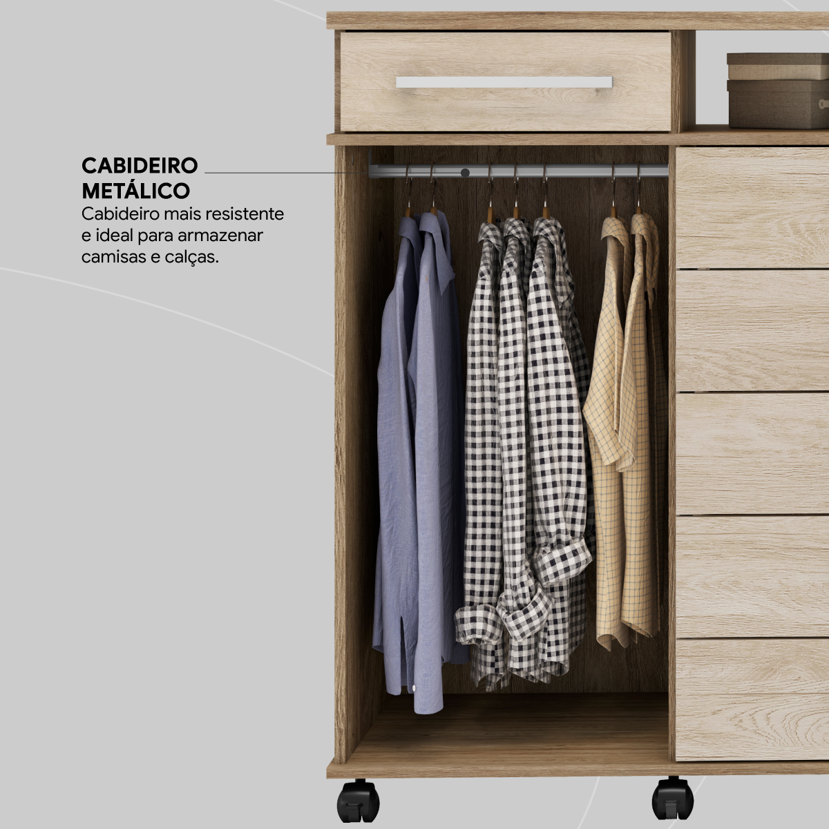 Cômoda London 2 Portas 7 Gavetas 1,70 m - Comoda para Quarto - Demobile
