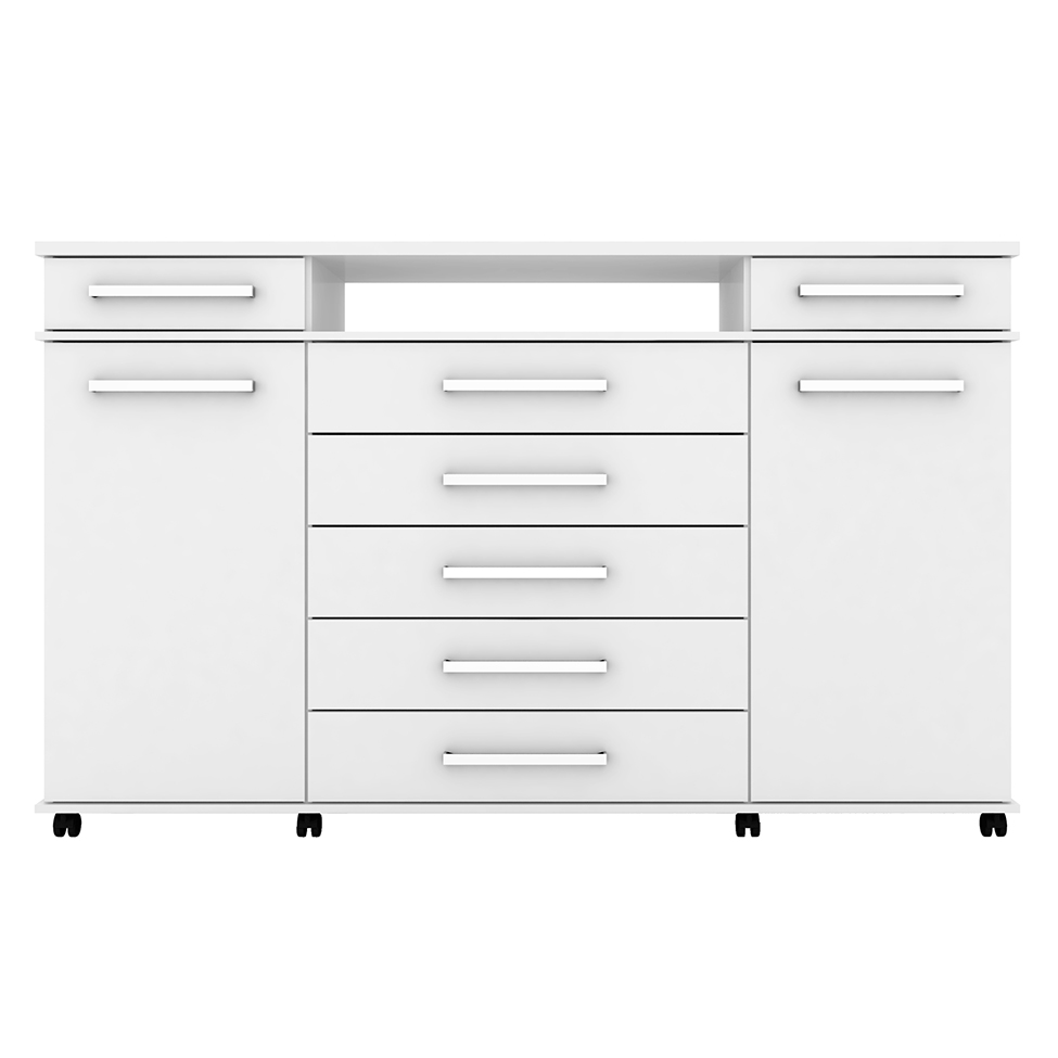 Cômoda London 2 Portas 7 Gavetas Branco