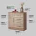 Cômoda Montevidéu 1 Porta 4 Gavetas 91 cm - Comoda para Quarto - Demobile