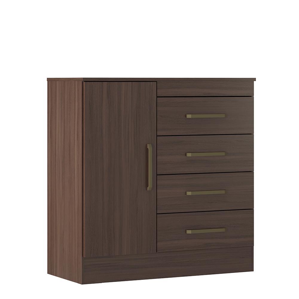 Cômoda Montevidéu 1 Porta e 4 Gavetas Café Touch - Demóbile