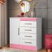 Cômoda Montevidéu 1 Porta e 4 Gavetas Flex Branco/Rosa - Demóbile