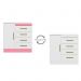 Cômoda Montevidéu 1 Porta e 4 Gavetas Flex Branco/Rosa - Demóbile