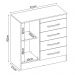 Cômoda Montevidéu 1 Porta e 4 Gavetas Flex Branco/Rosa - Demóbile