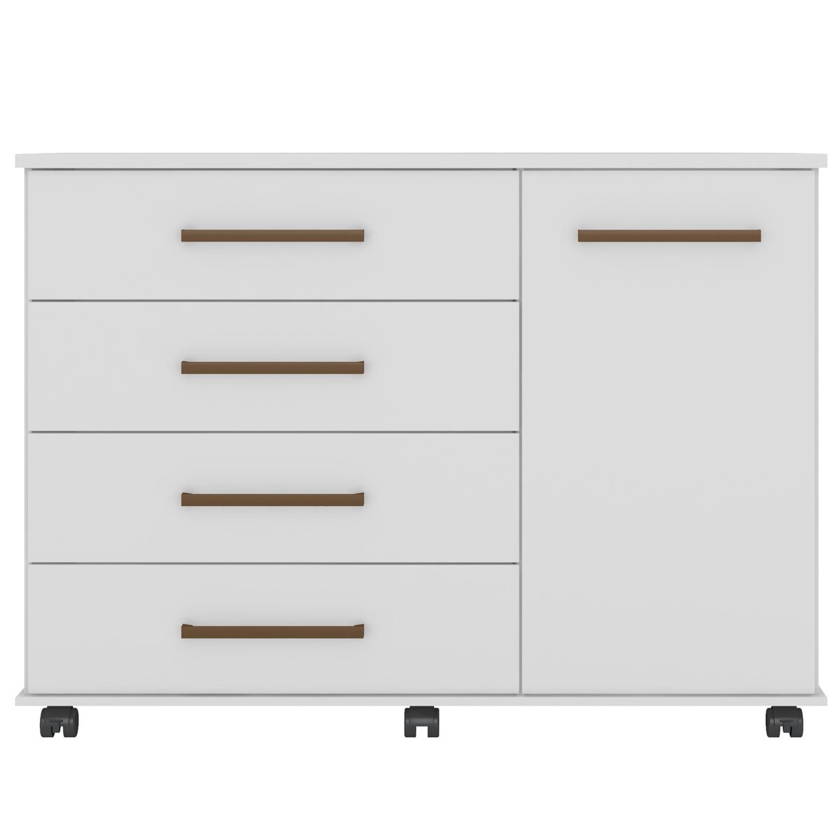 Cômoda Sapateira 1 Porta 4 Gavetas Cora Branco